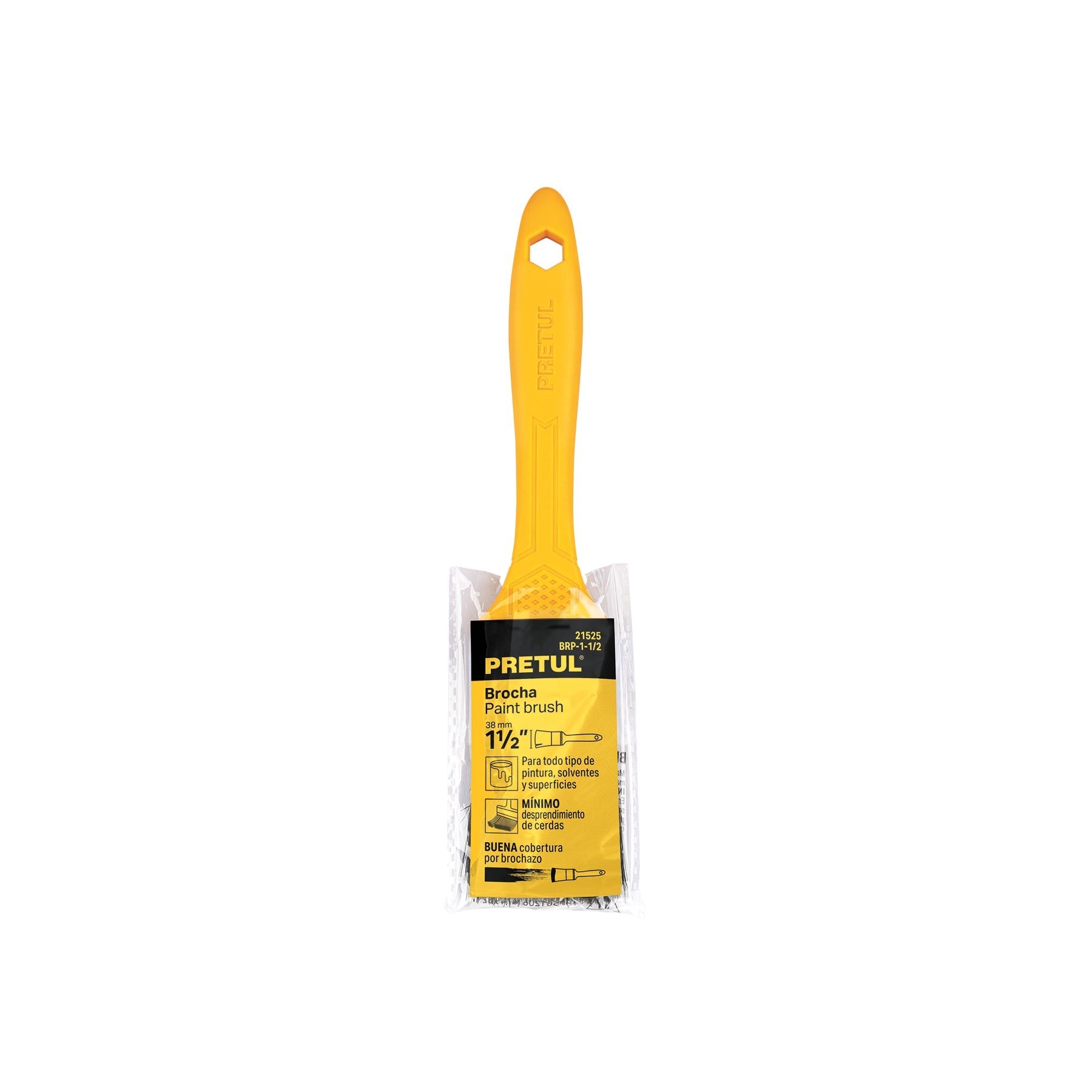 Brocha uso general de 1-1/2" con mango de plástico, PRETUL 21525