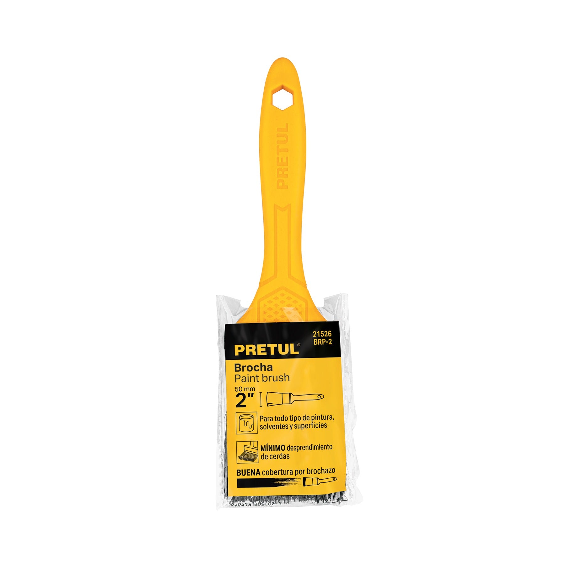 Brocha uso general de 2" con mango de plástico, PRETUL 21526