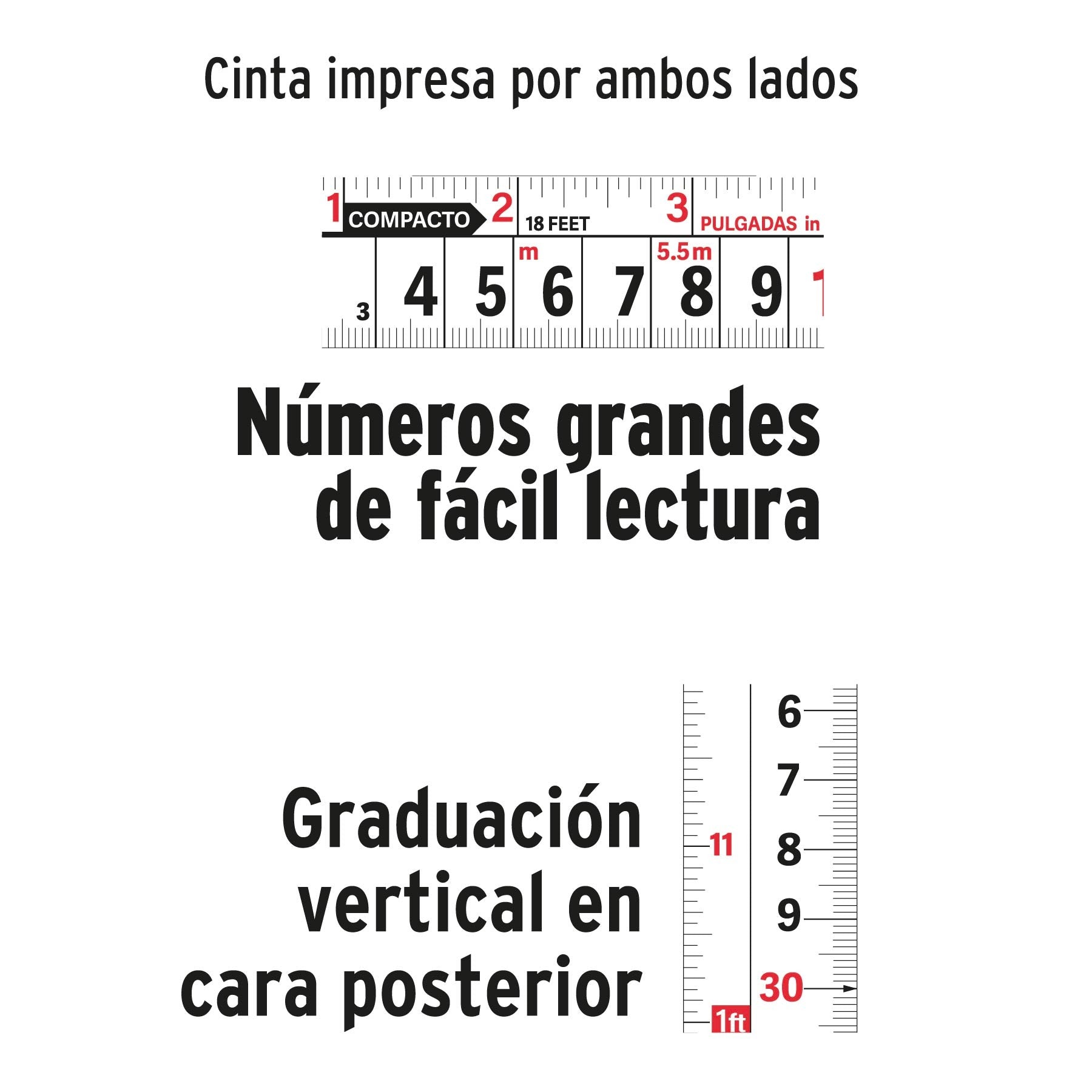 Cinta métrica compacto contra impactos 8 m cinta 25 mm, TRUPER 12774