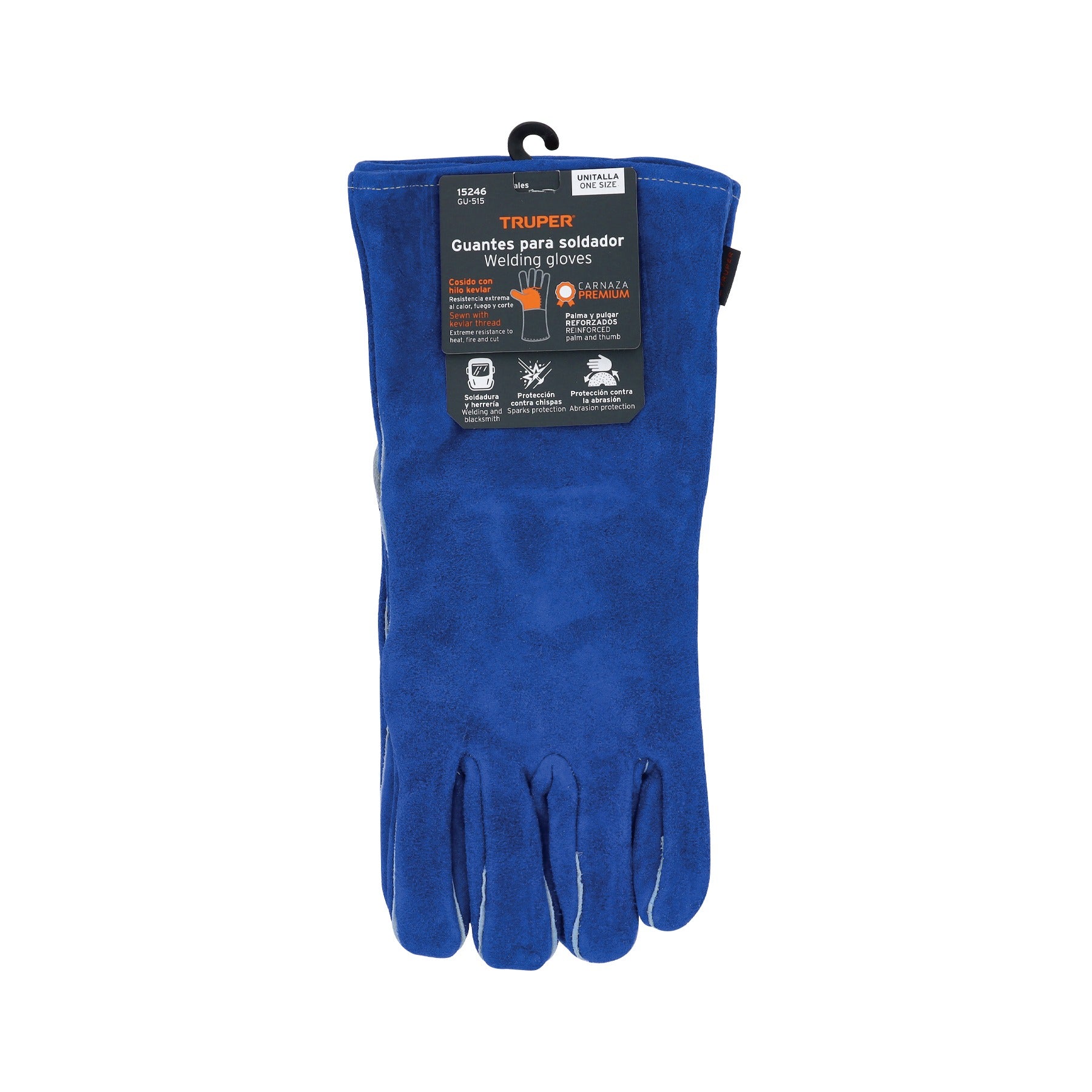 Guantes para soldador, reforzados, azules, TRUPER - 15246