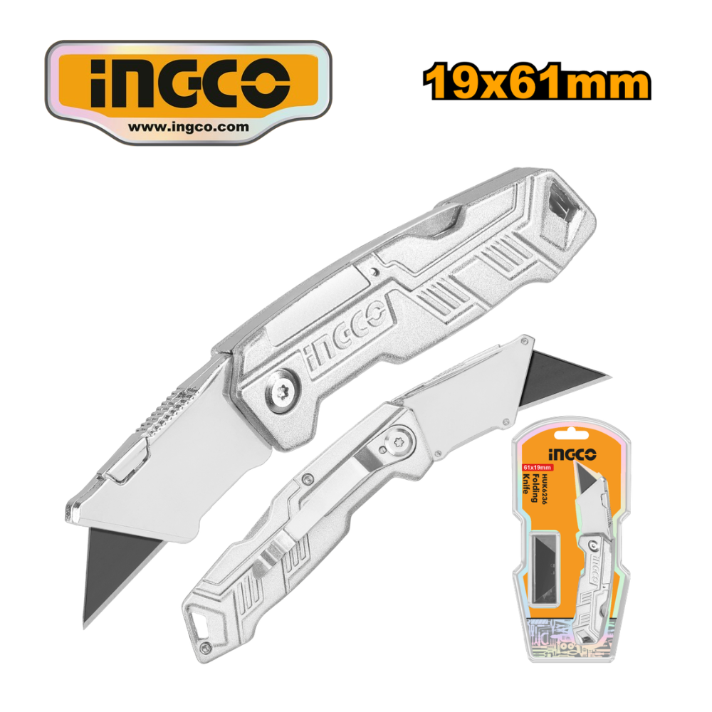 Cuchilla plegable de aluminio pro 19mm INGCO HUK6236