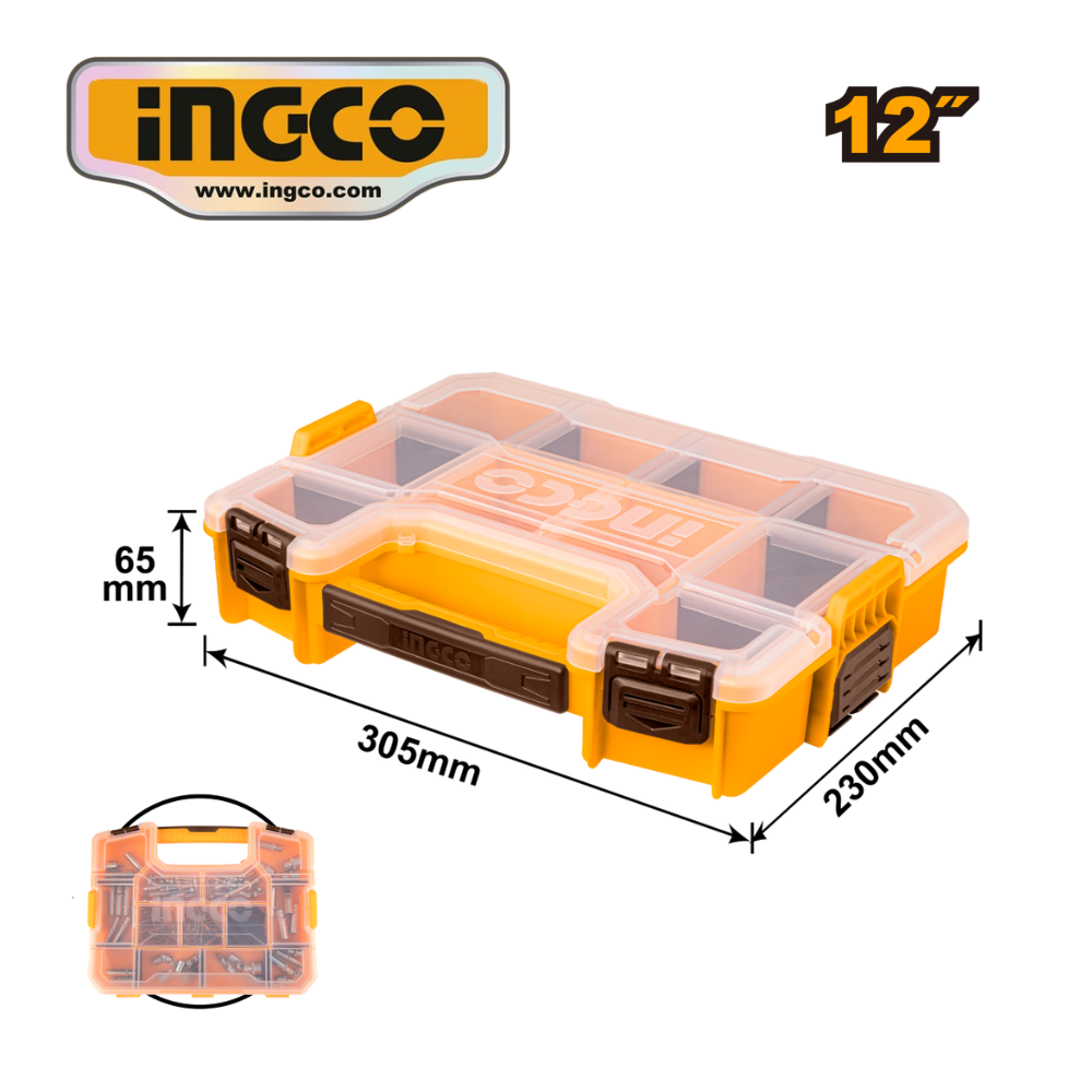 Caja organizadora de accesorios 12 pulg INGCO PBX1211