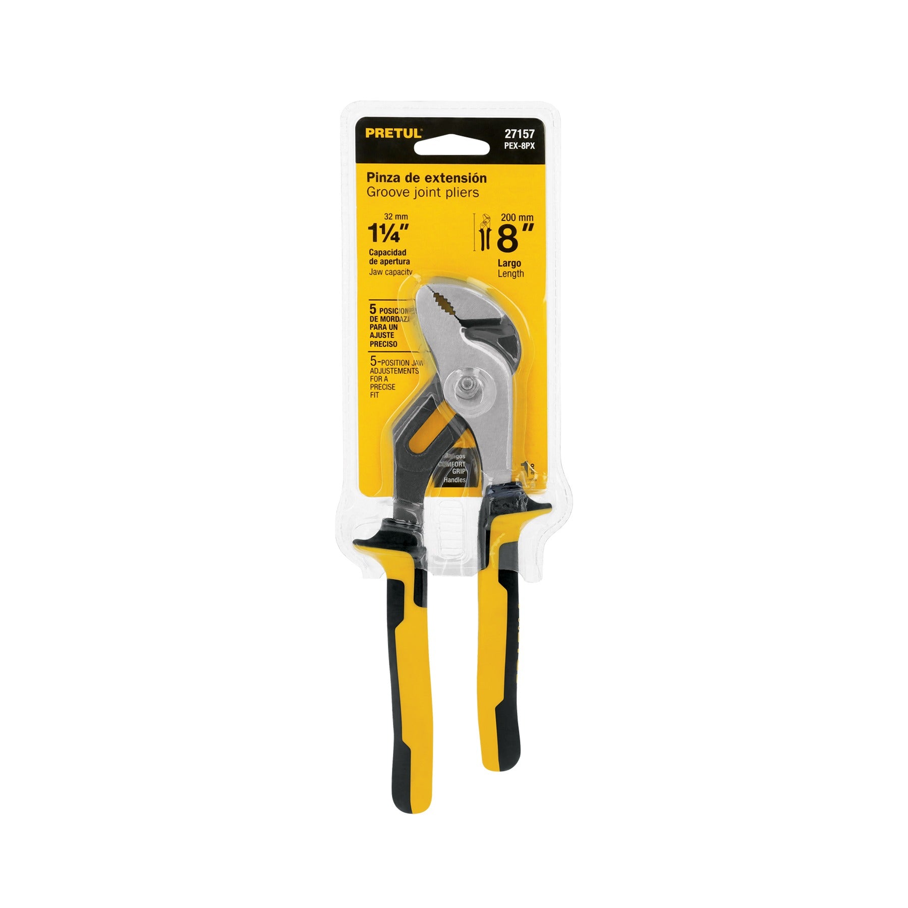 Pinza de extensión 8" mango Comfort Grip, PRETUL - 27157