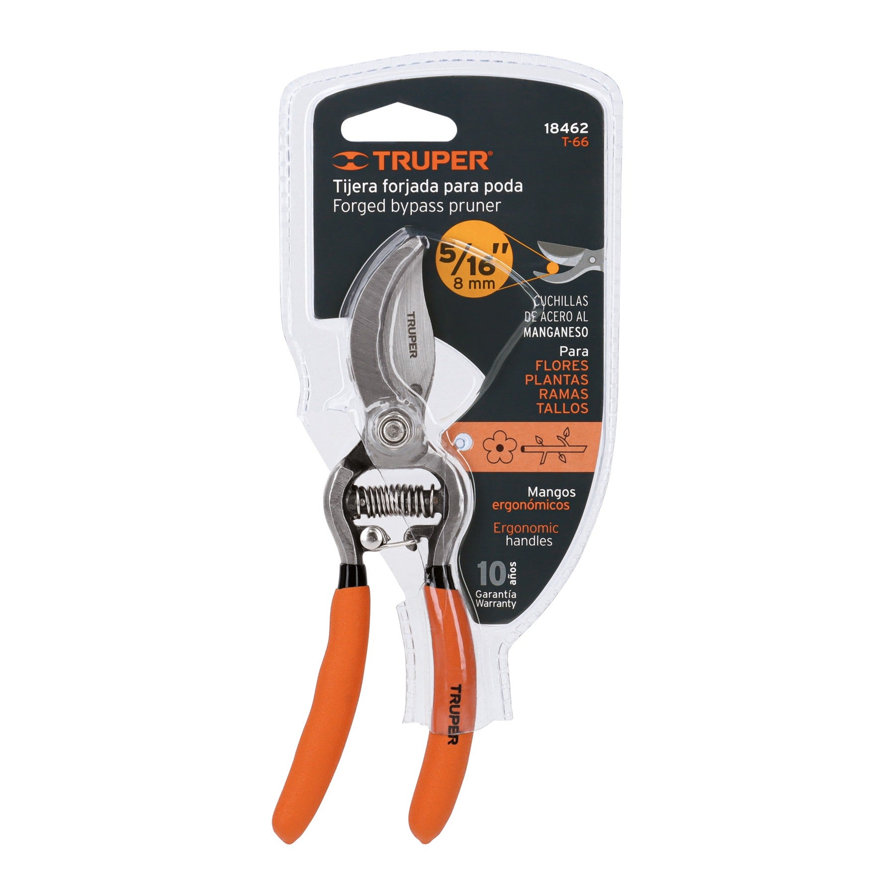 Tijera forjada para poda 6 1/2" para jardinería, TRUPER 18462