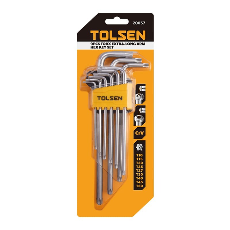 Set 9 llaves largas torx t10-t50 Tolsen 20057