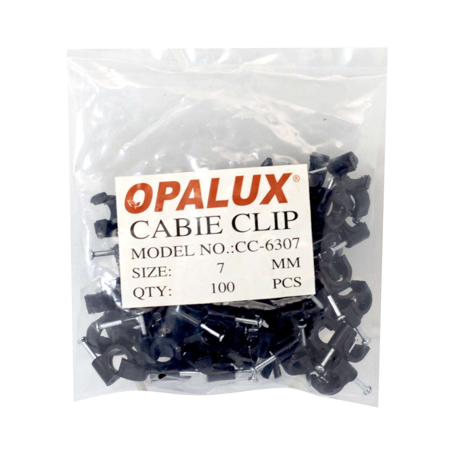 Grapa para Cable redondo #7 Negro Opalux (bolsa de 100pcs) CC-6307
