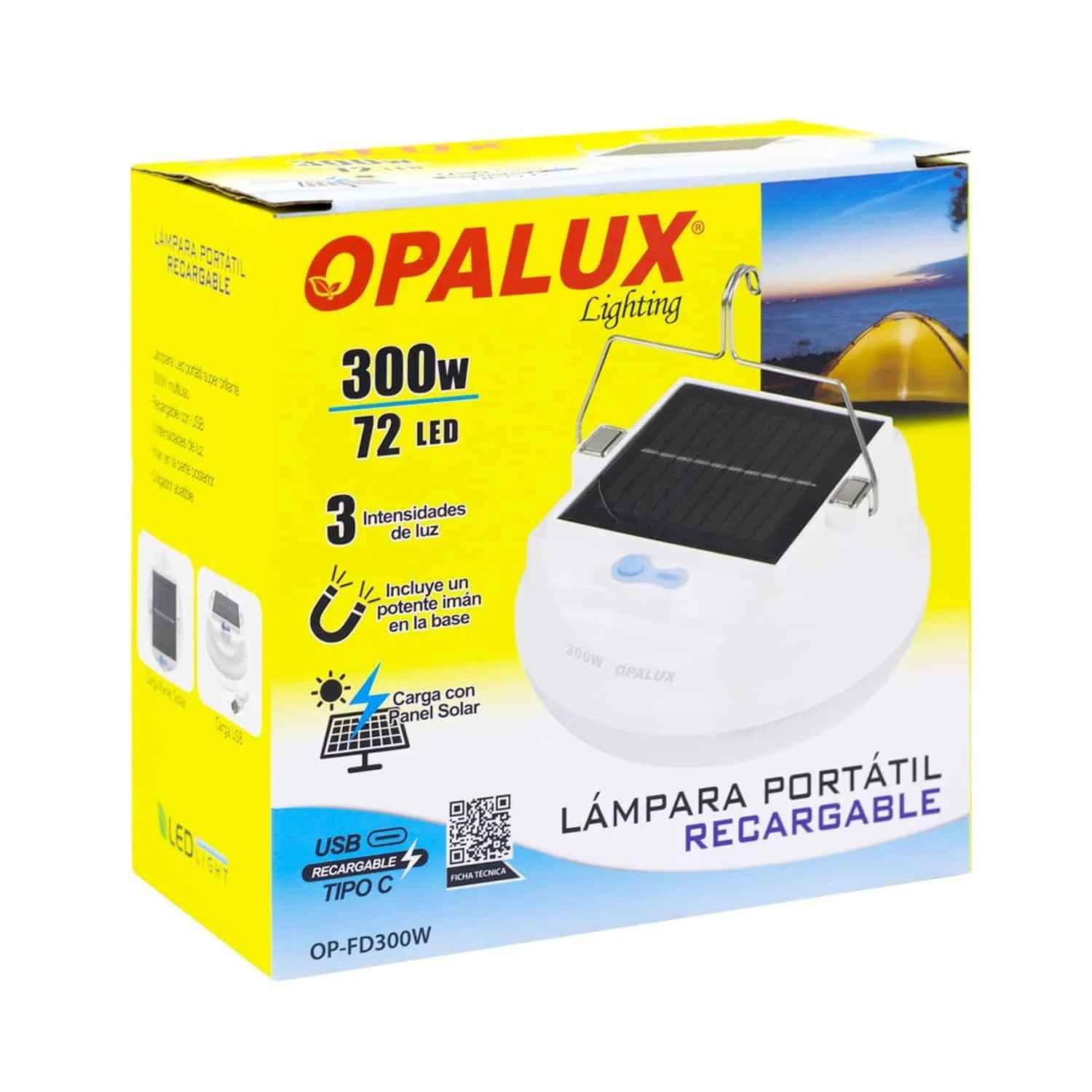 Lámpara Portátil Recargable LED 300W OP-FD300W OPALUX