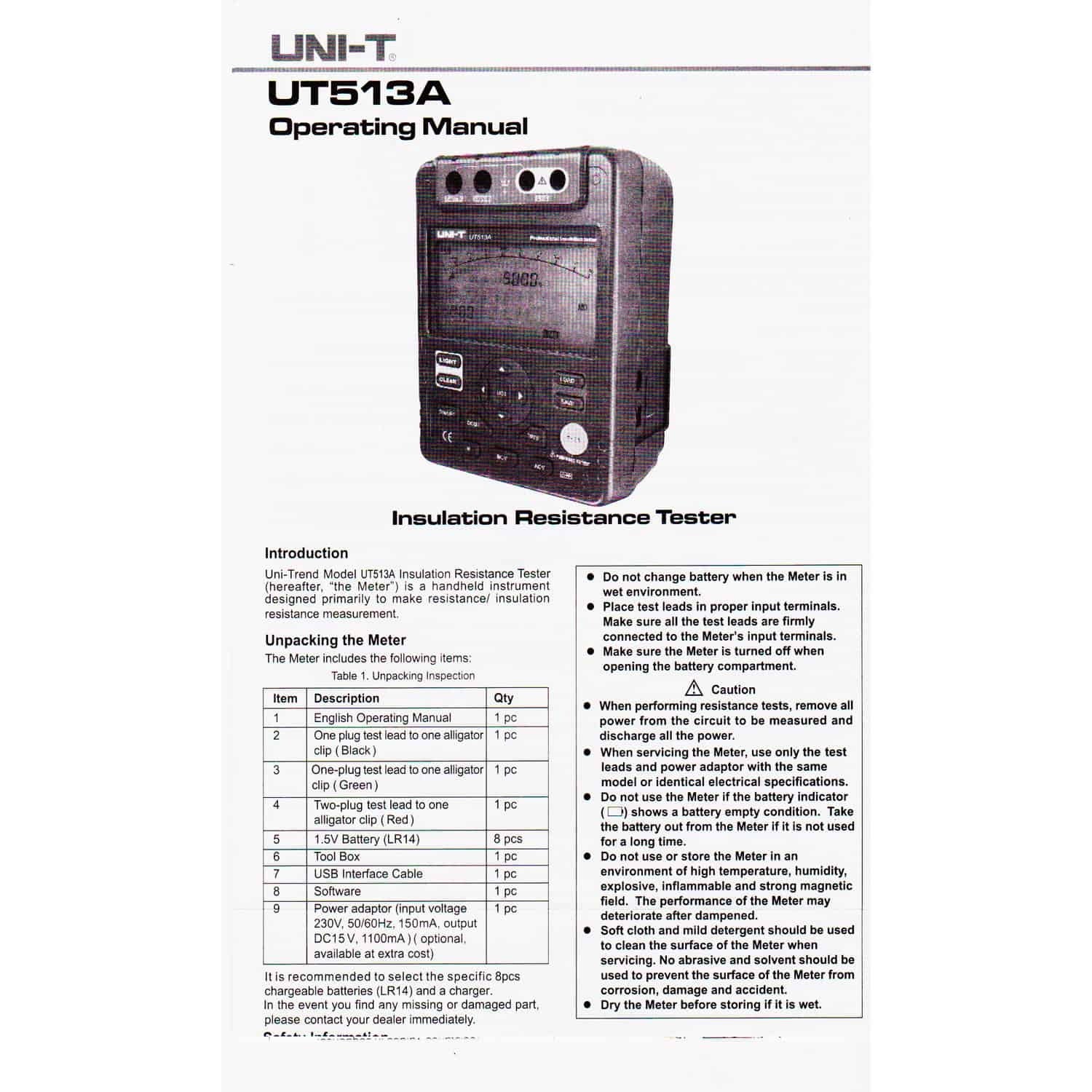 Megómetro digital 5000V UNI-T UT-513A