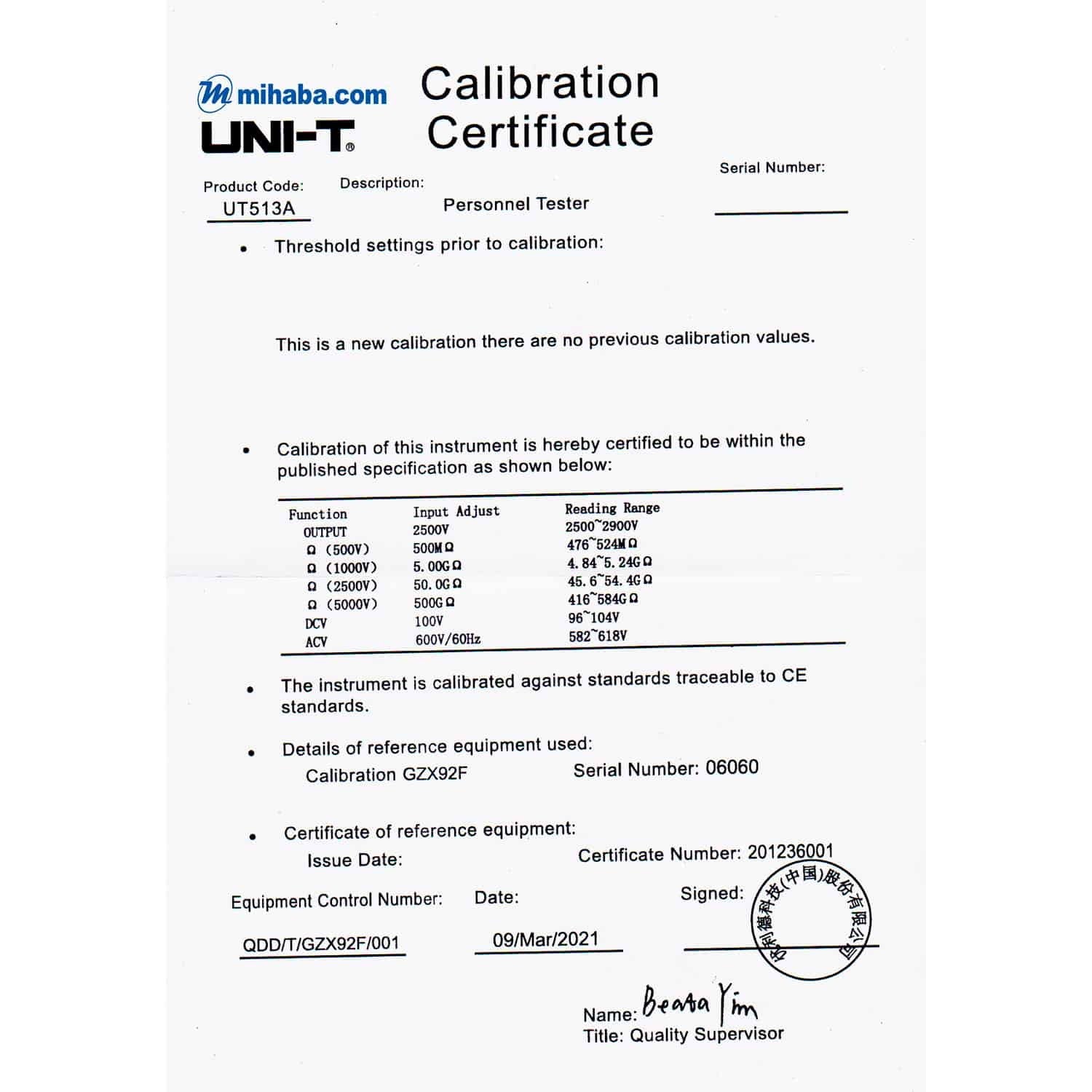 Megómetro digital 5000V UNI-T UT-513A