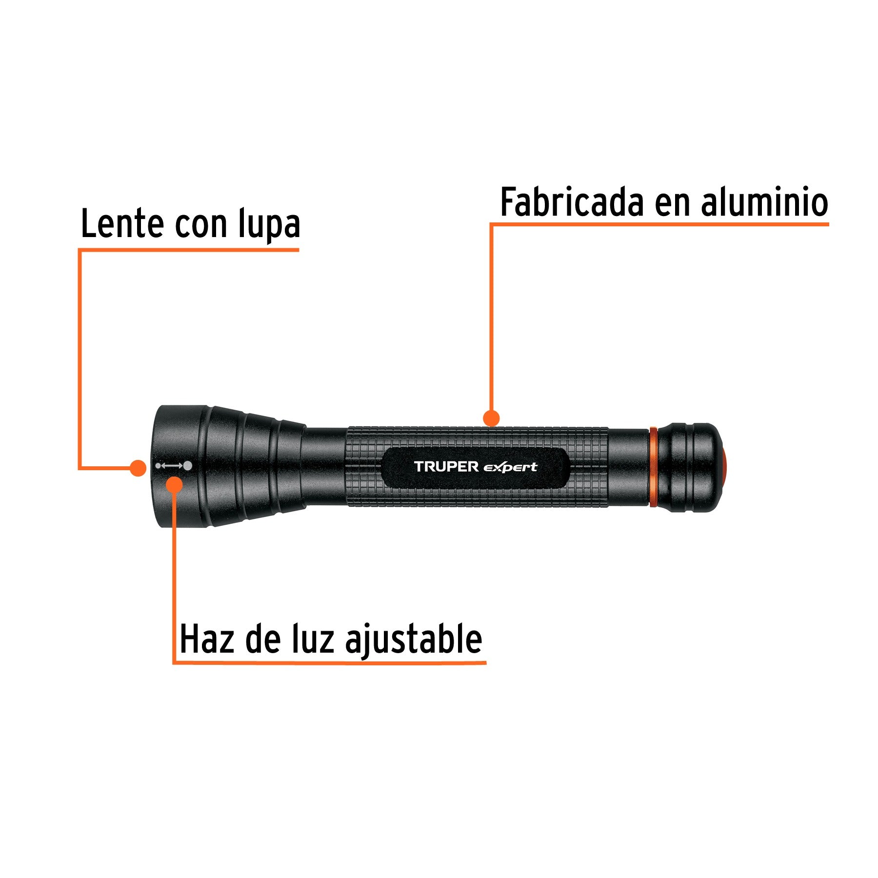 Linterna de aluminio LED Cree 235 lm con 2 pilas AA, TRUPER 18800