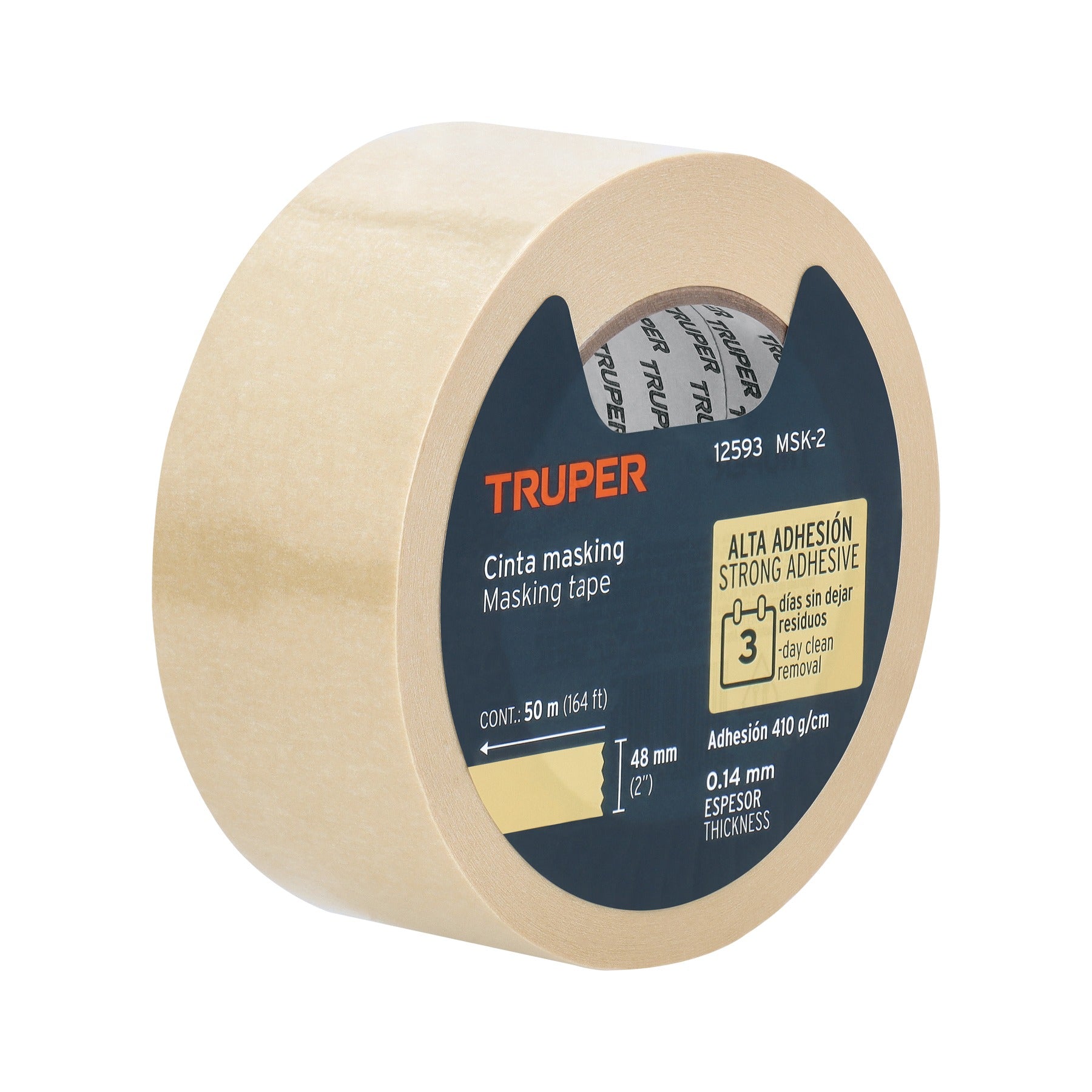 Cinta masking tape de 2" x 50 m, TRUPER 12593