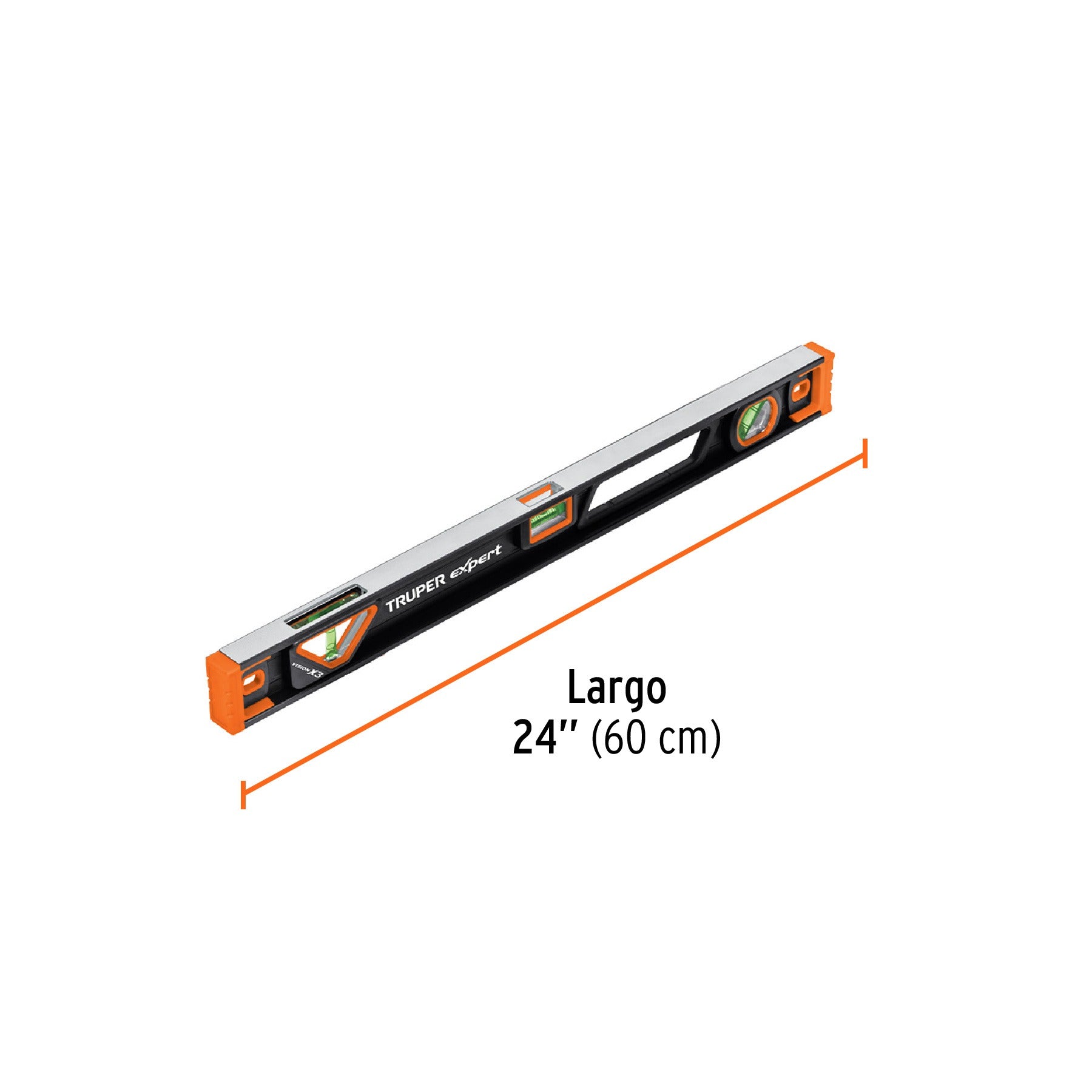 Nivel profesional magnético de 24", protección TPR, TRUPER 14626