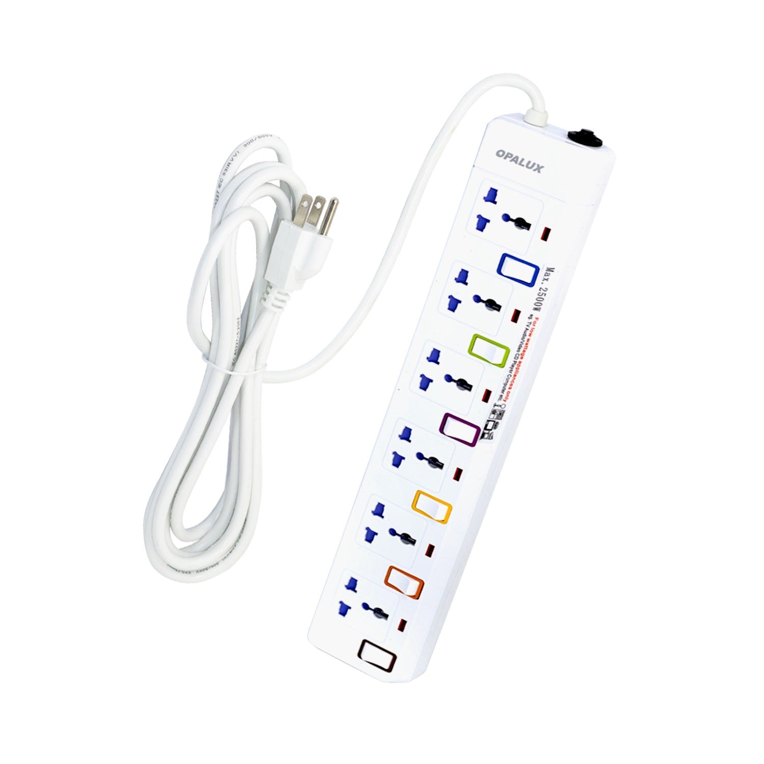 Supresor de Picos 6 Salidas con Toma a Tierra OPALUX OP-E106T