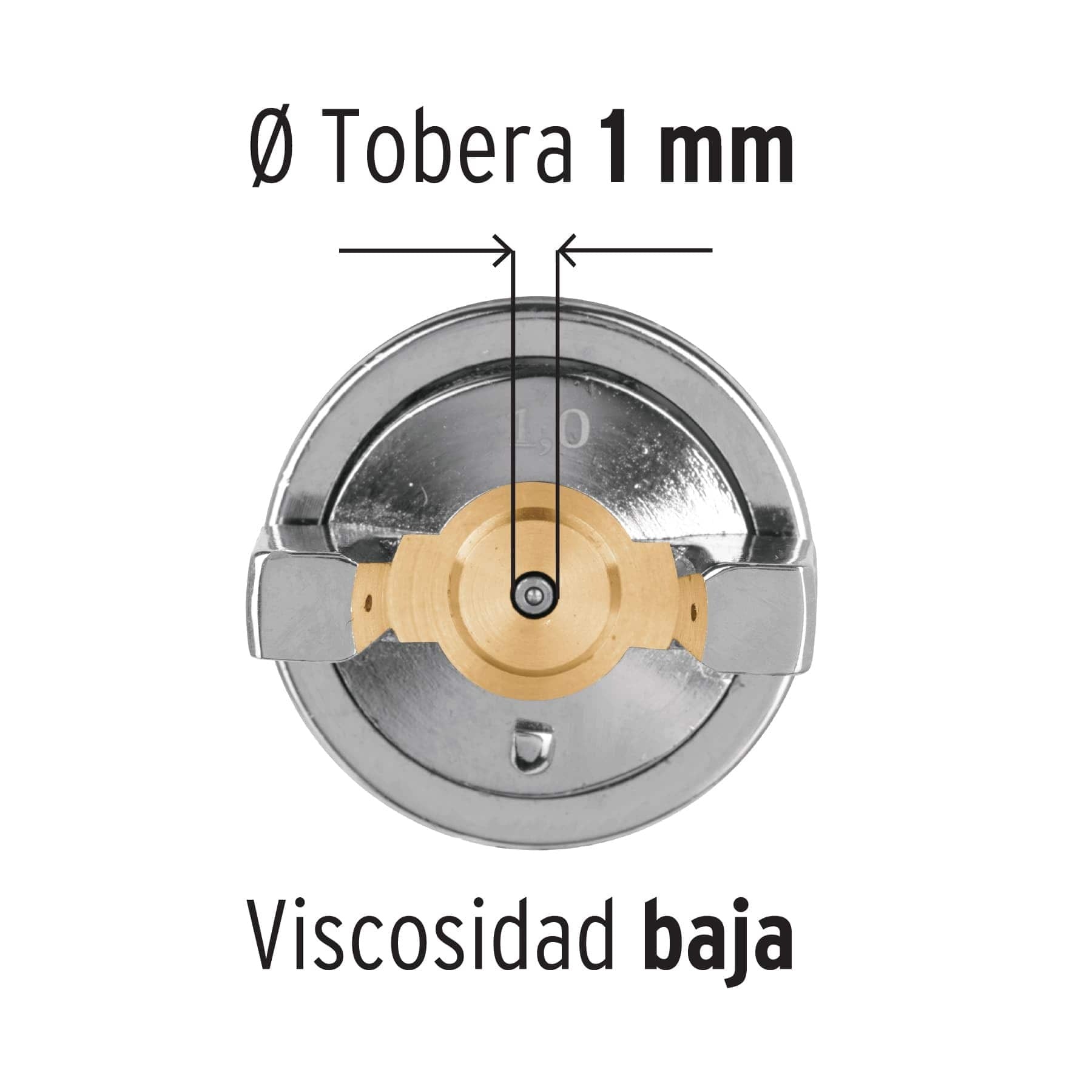 Pistola p/retoque gravedad HVLP vaso plástico, 1 mm, TRUPER - 11097