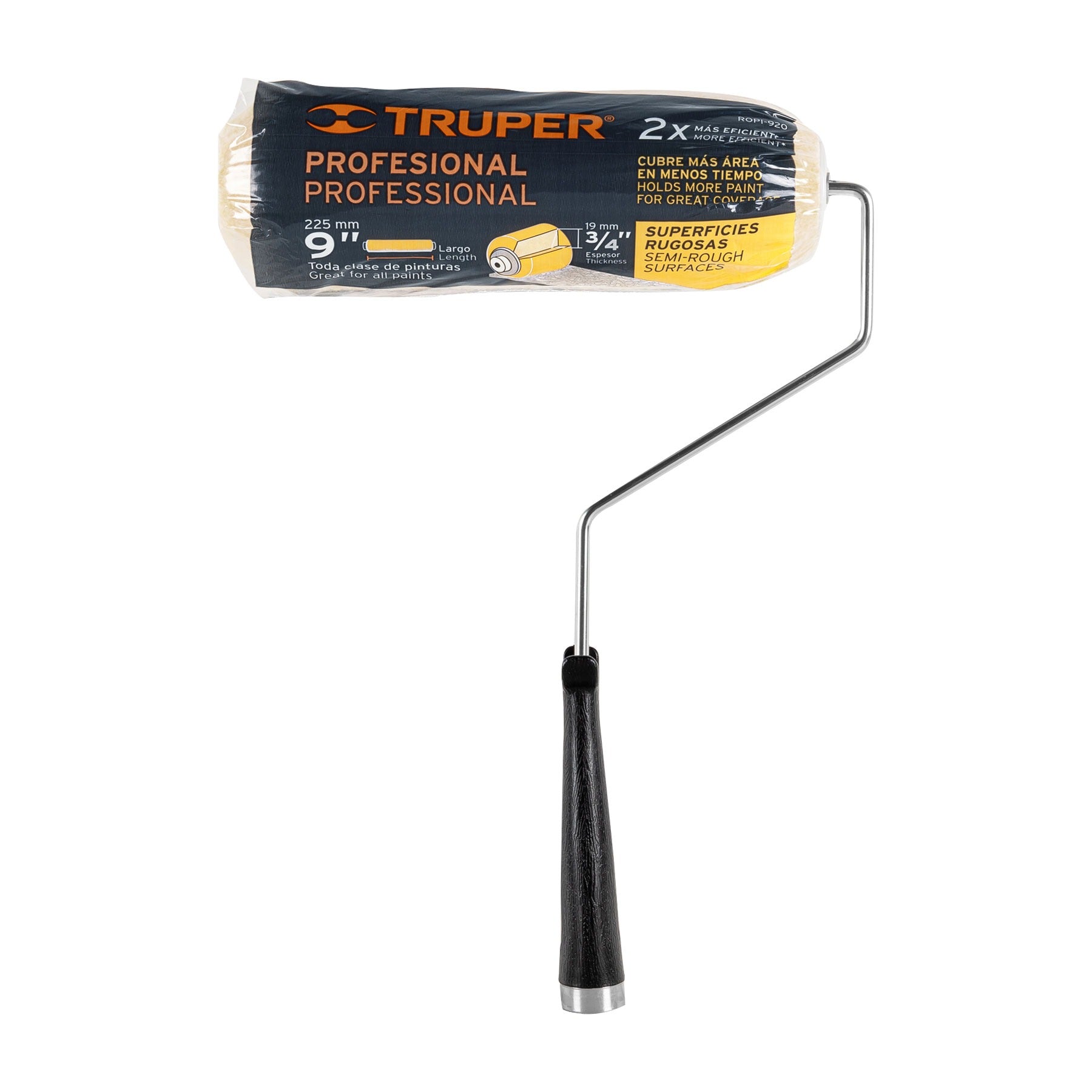 Rodillo para pintar 9 x 3/4" superficies rugosas, TRUPER 13877