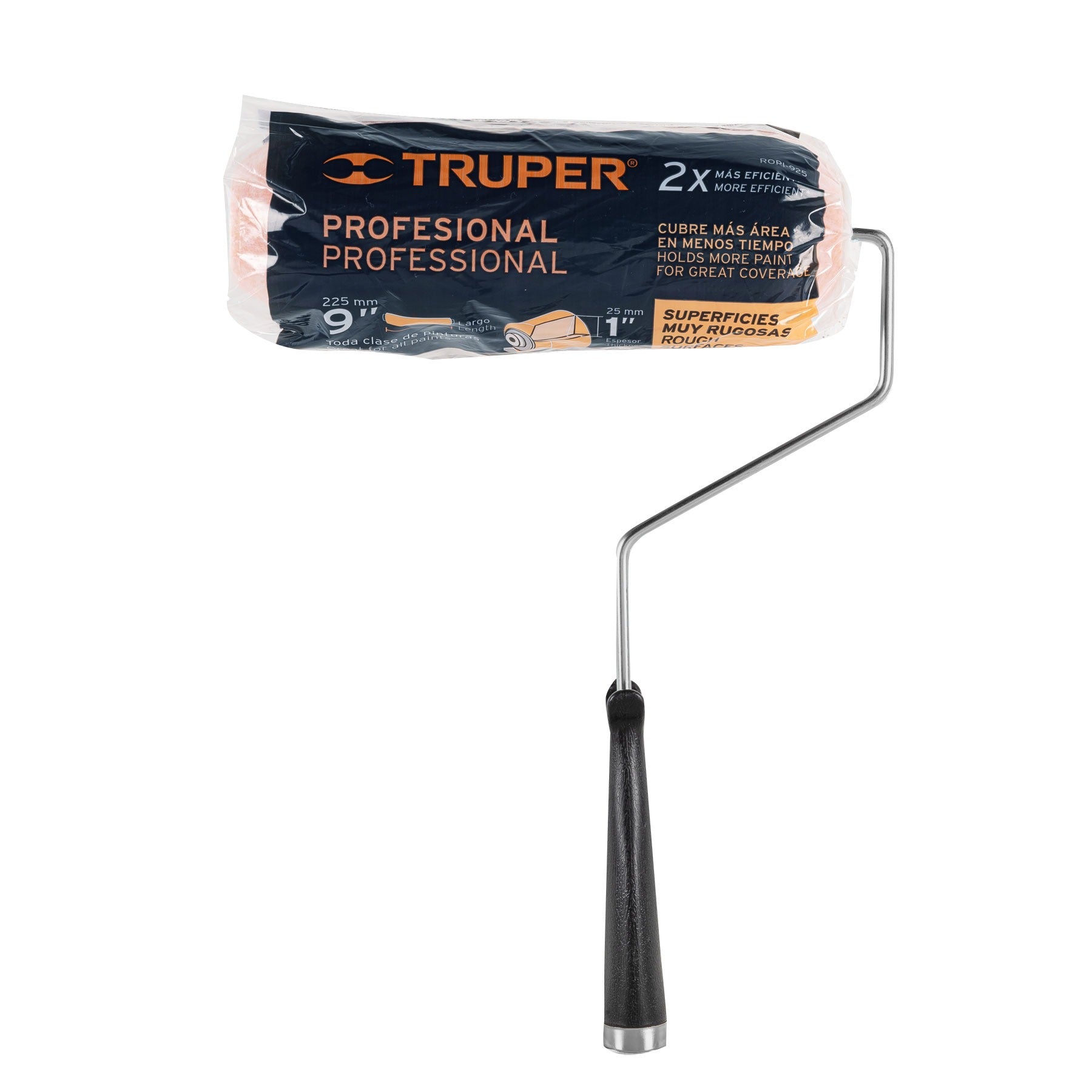 Rodillo para pintar 9 x 1" superficies muy rugosas, TRUPER 13878