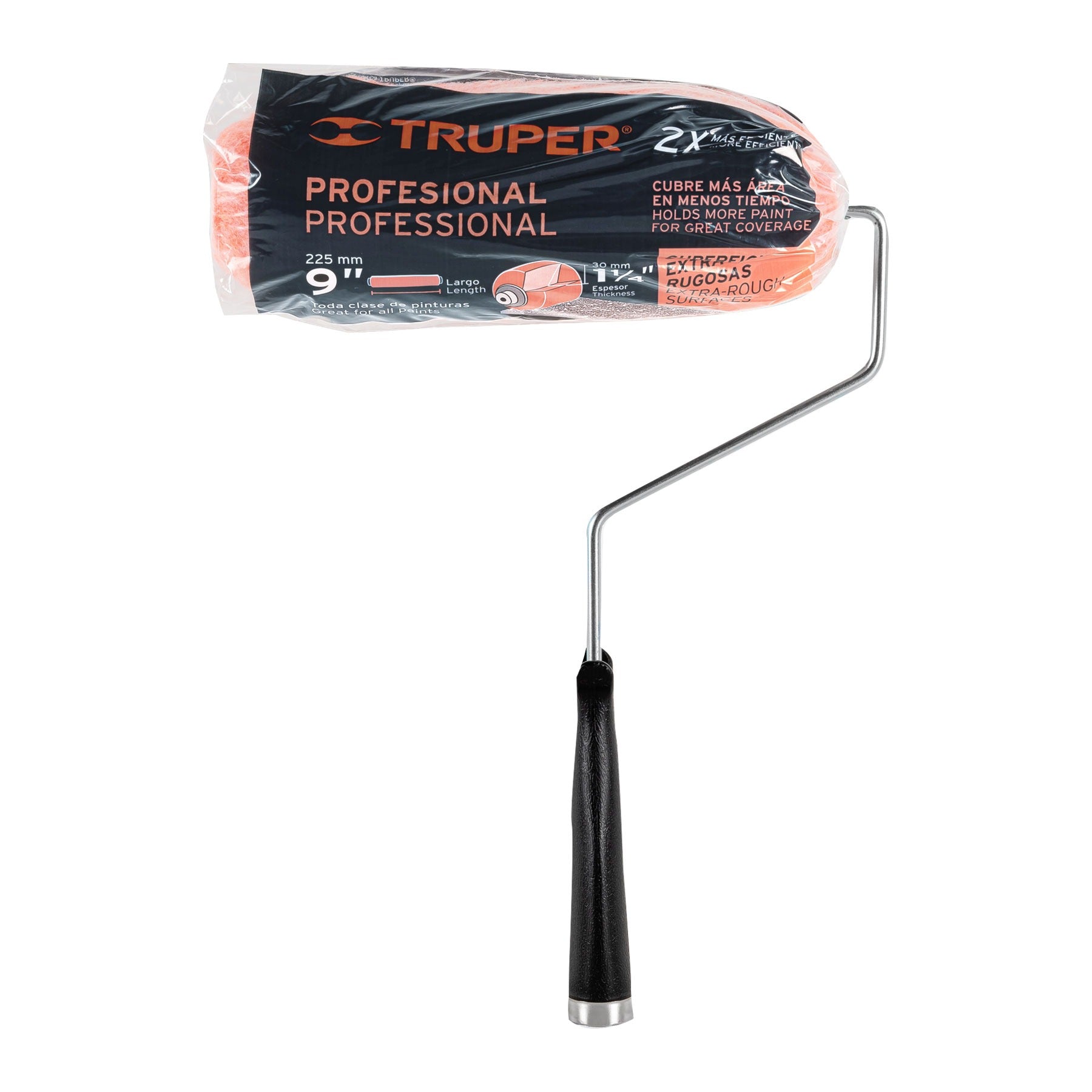 Rodillo para pintar 9 x 1-1/4" superficies extra rugosas TRUPER 13879