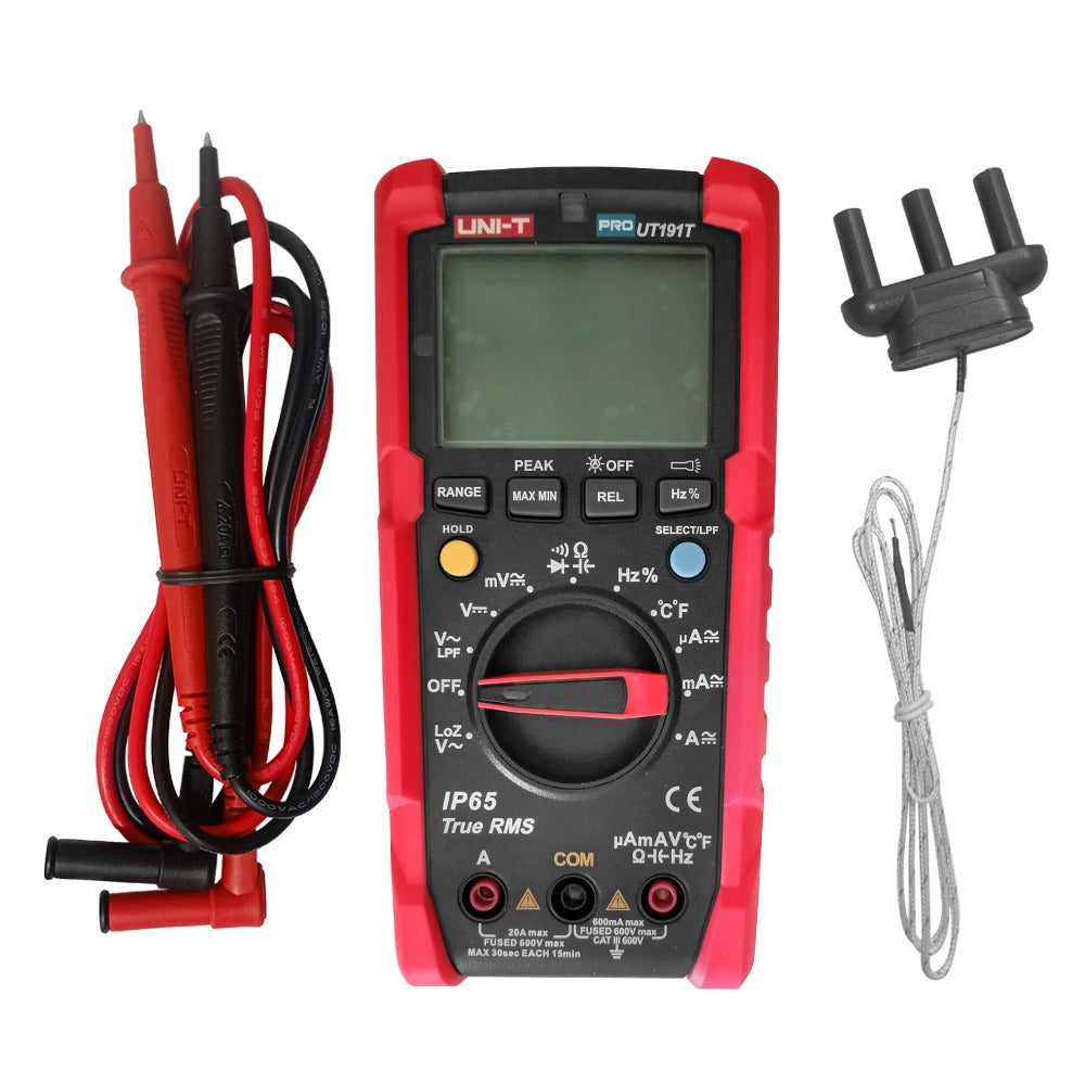 Multímetro Digital True RMS IP65 con Temperatura UNIT UT-191T