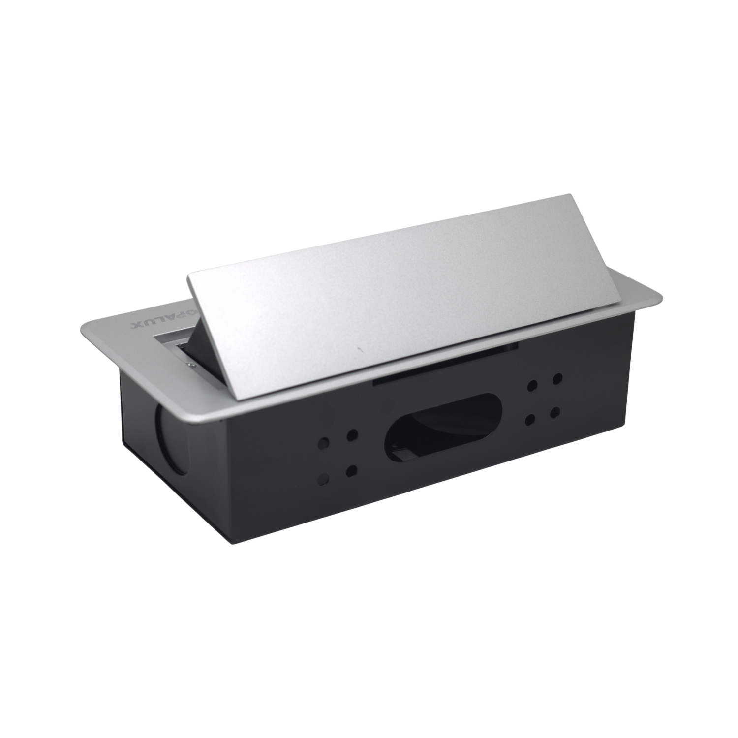 Tomacorriente Plateado Para Mueble 4 Tomas Universales OP-UTS4SL OPALUX