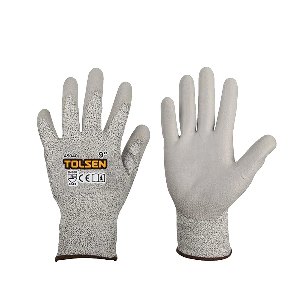 Guantes con resistencia a cortes protección nivel 5 talla 9″ Tolsen 45040