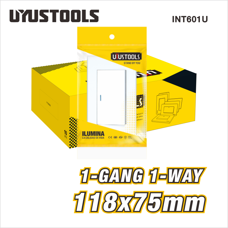 Interruptor empotrable simple Blanco Uyustool INT601U