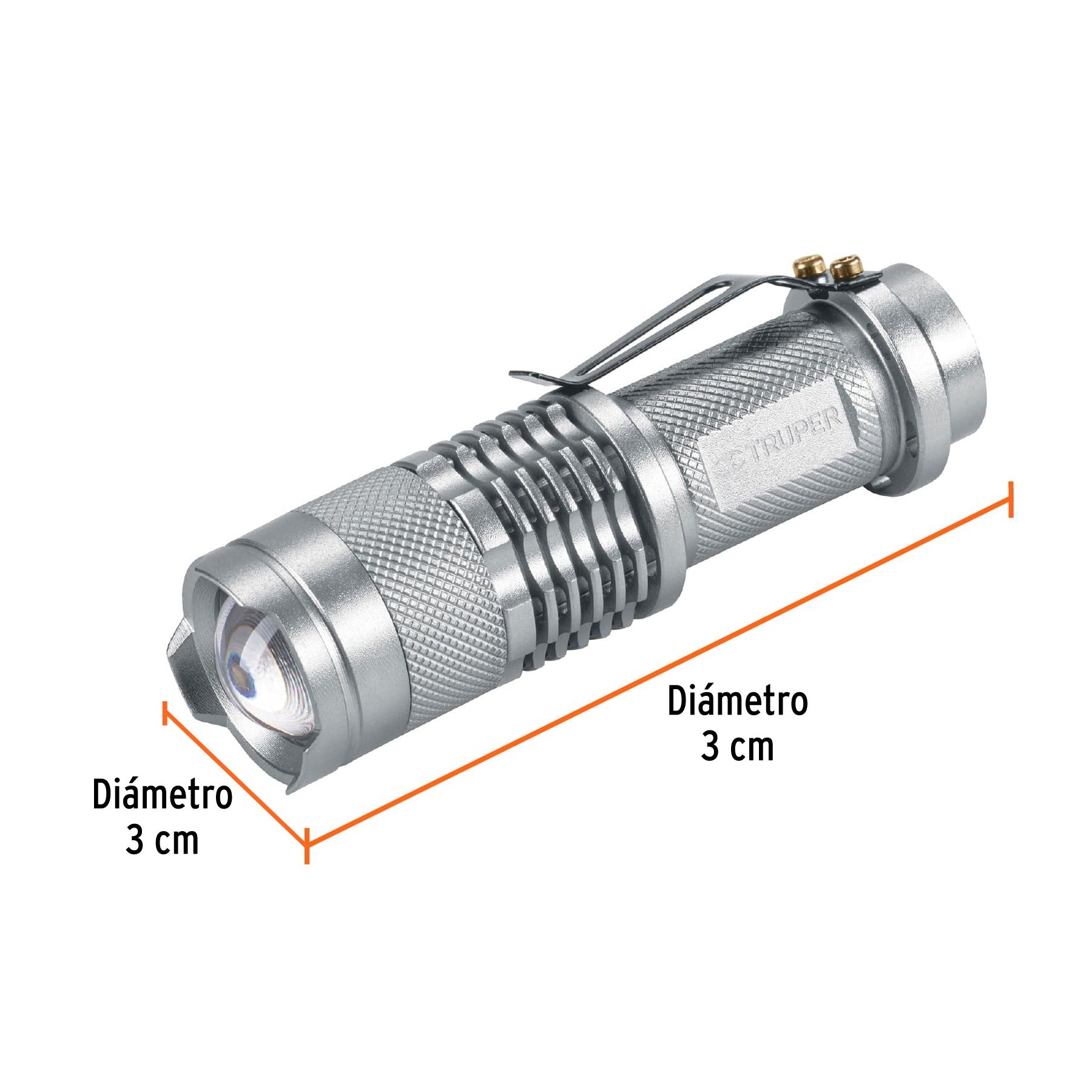 Linterna de aluminio 1 LED de 40 lm con 1 pila AA, TRUPER 17256