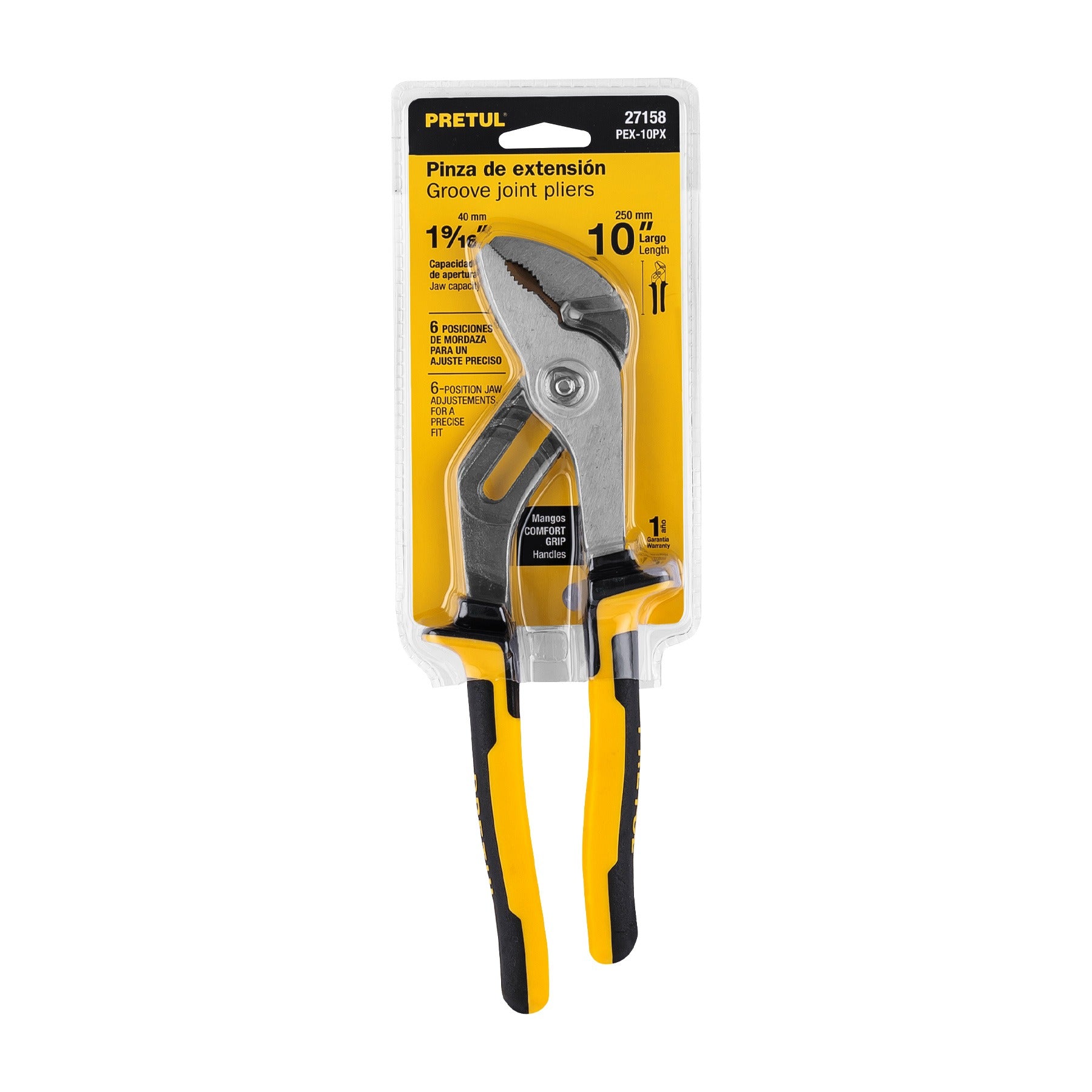 Pinza de extensión 10" mango Comfort Grip, PRETUL 27158