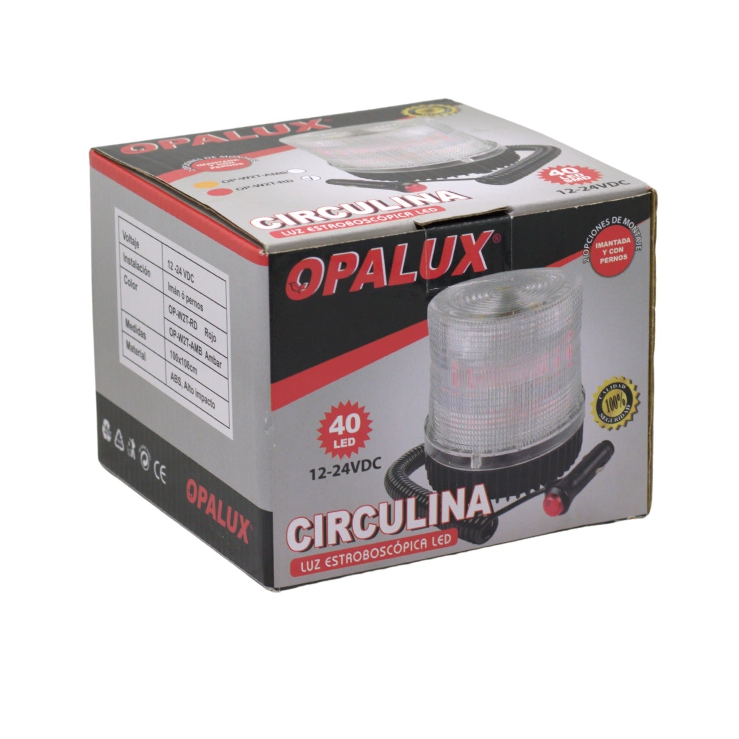 Circulina Led Rojo 12V/24V c/ 40 Leds OP-W2T-RD OPALUX