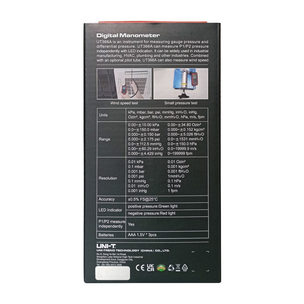 Manometro Digital Unit UNI-T UT-366A UT366A
