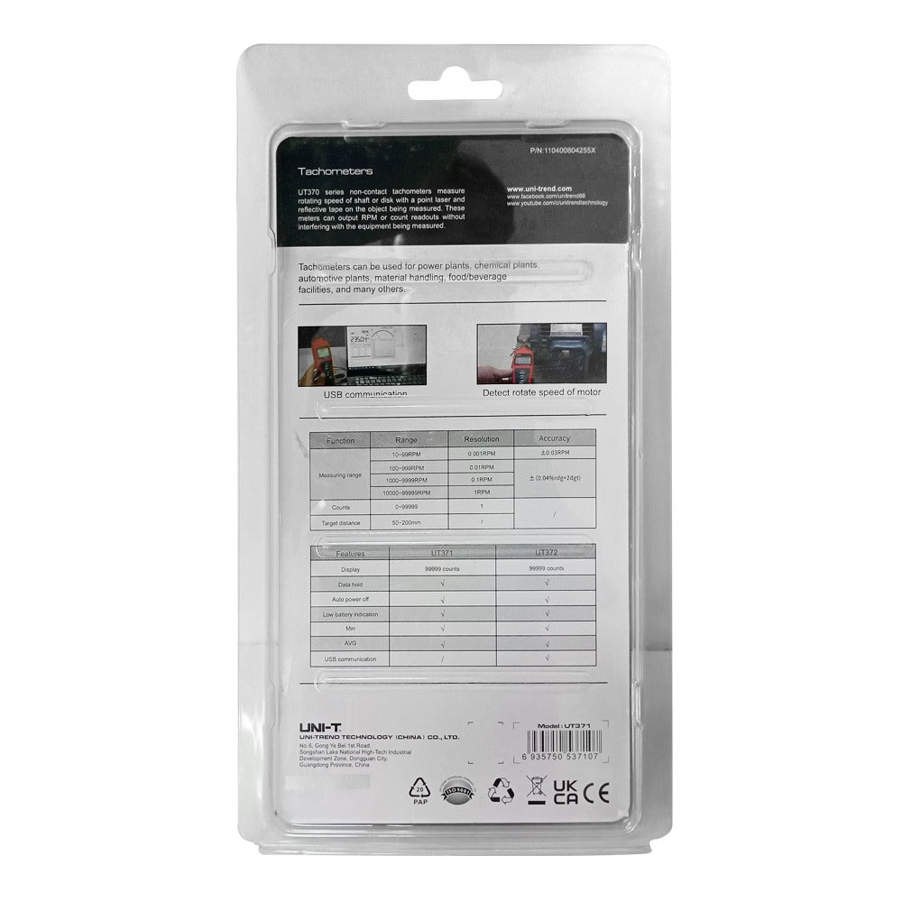 Tacometro Digital Sin Contacto UNIT UNI-T UT371 UT-371