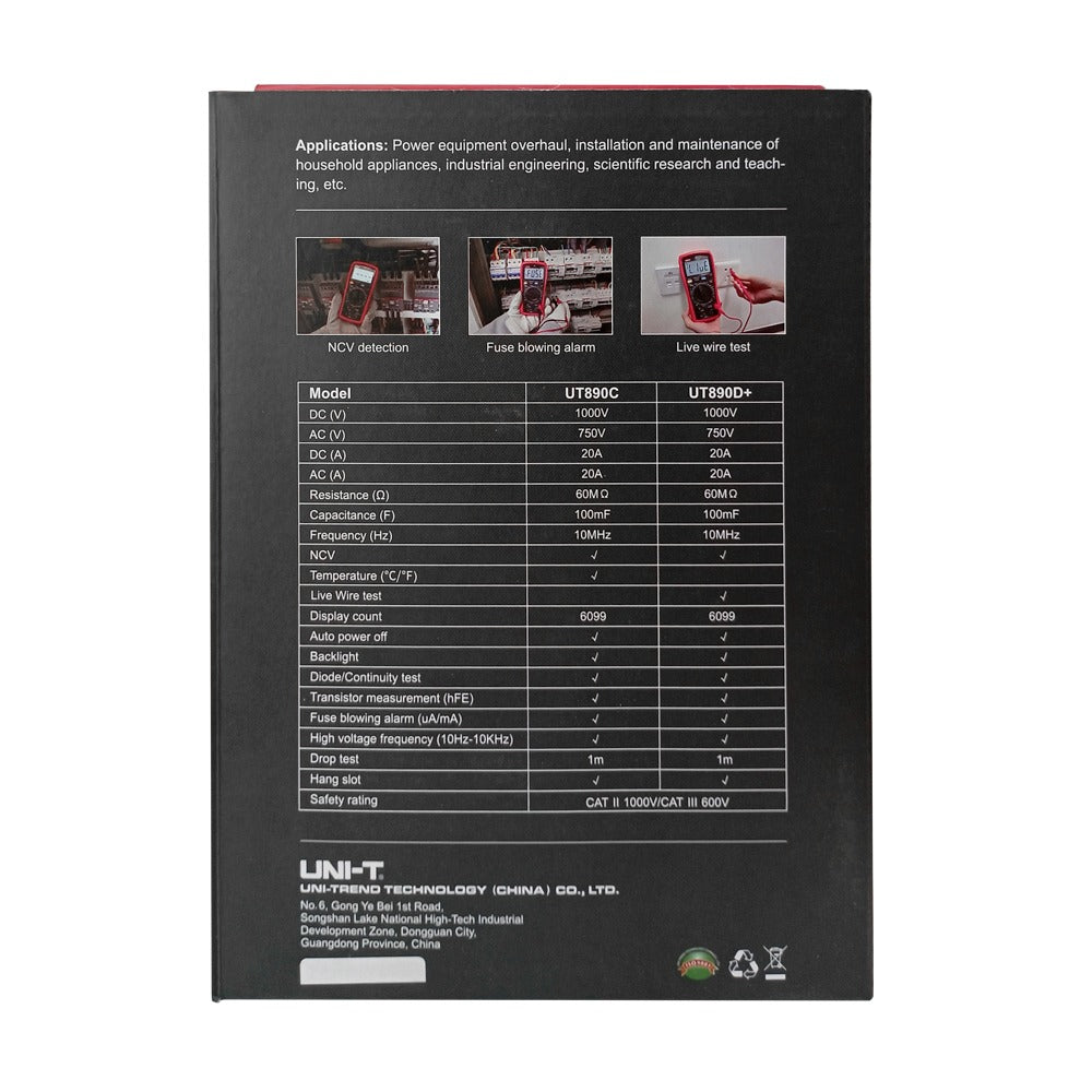Multimetro Digital True RMS-NC con temperatura UNI-T UNIT UT890C UT-890C