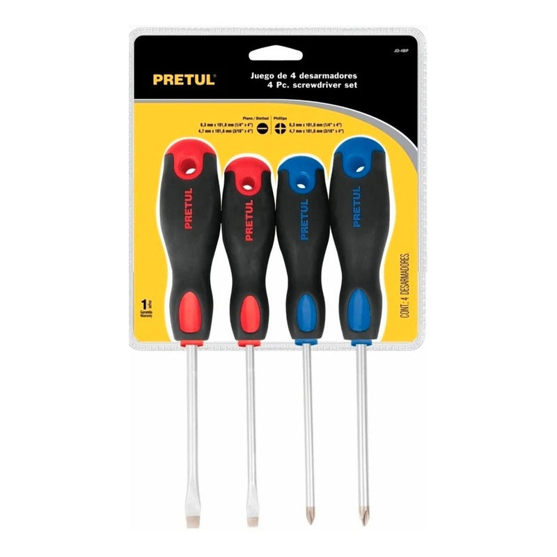 Desarmadores Juego 4 Pzs Estrellas/ Planos Puntas Imantadas