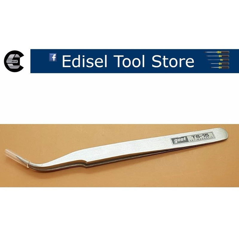 Pinza De Precisión Curva Antiestática Goot TS-15