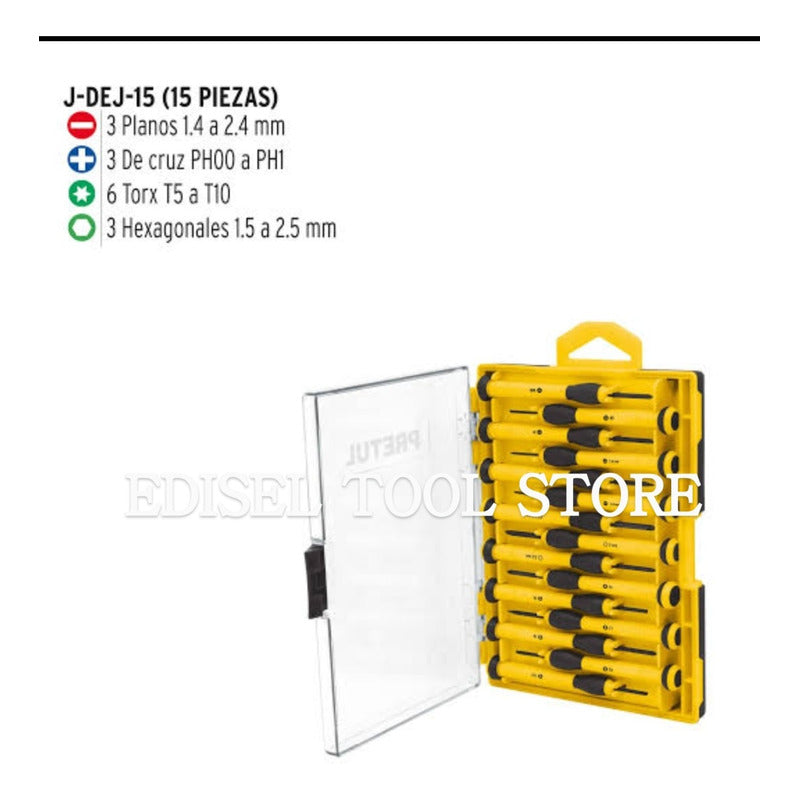 Desarmador Joyero Pretul 15 Pcs