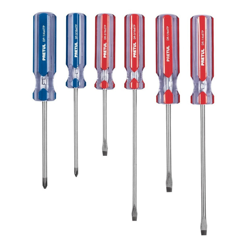 Juego De 6 Desarmadores Mango De Pvc, Pretul