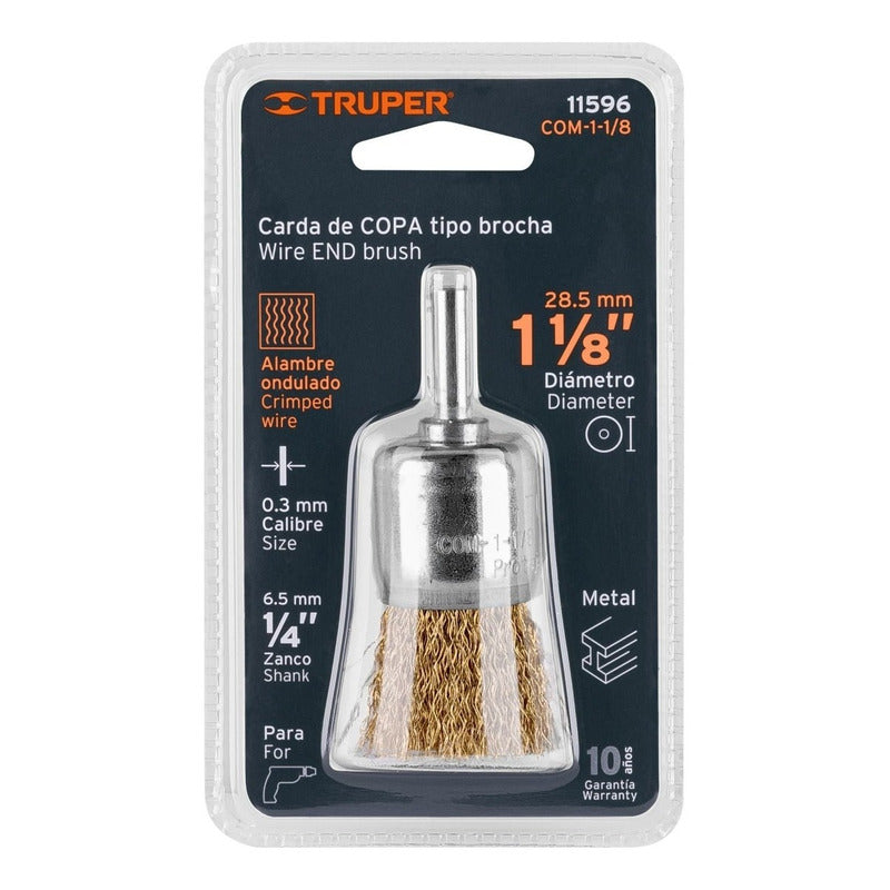 Escobilla Tipo Copa 1-1/8 PuLG Para Taladro Truper 11596
