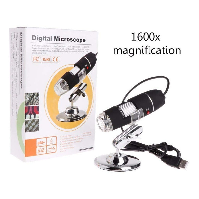 Microscopio Digital Usb 1600x Con Luz Led