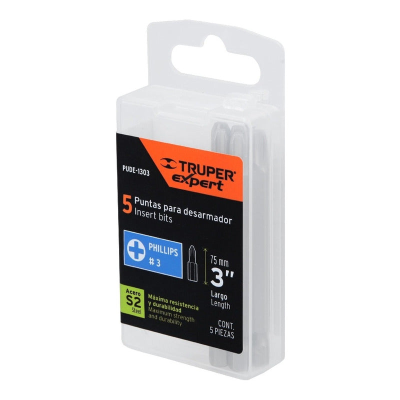 Puntas Phillips 3 , Estuches Con 5 Piezas,truper