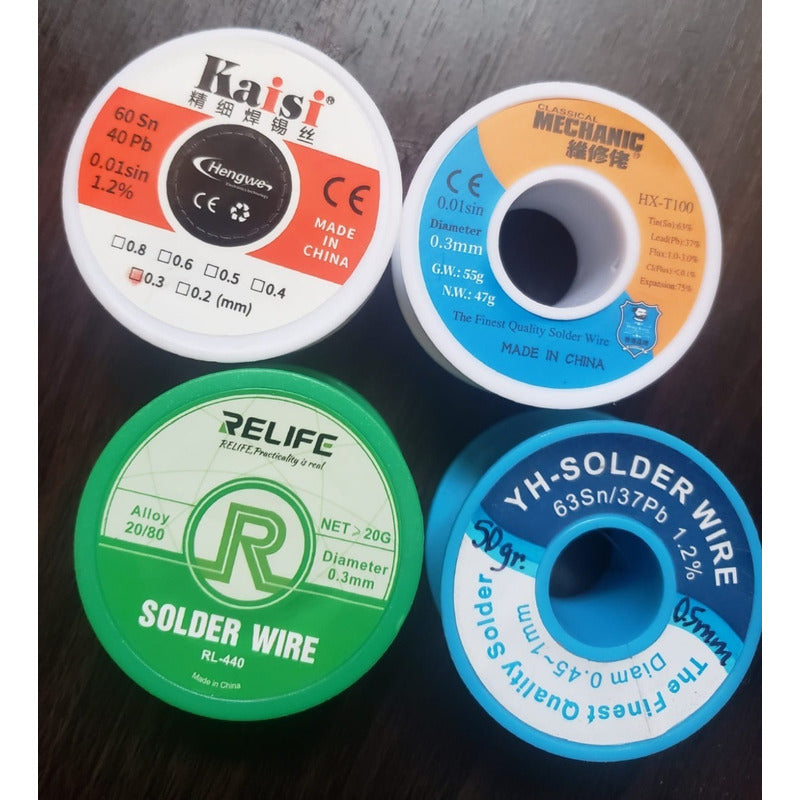 Estaño En Rollo De 50gr Por 0.3mm/0.5mm Cada Uno A