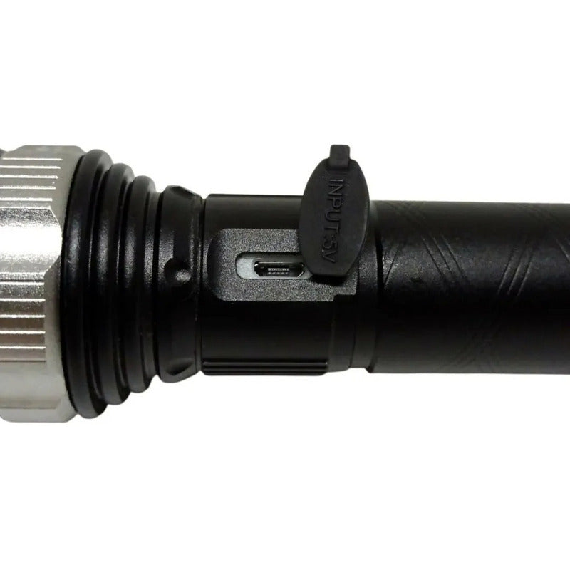 Linterna Táctica De Metal Recargable C/ Zoom Opalux Op-4927n