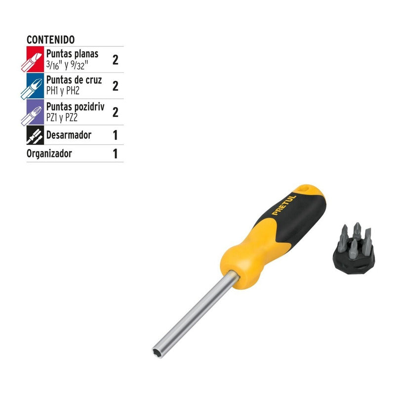 Desarmador Con 6 Puntas, Pretul 21372