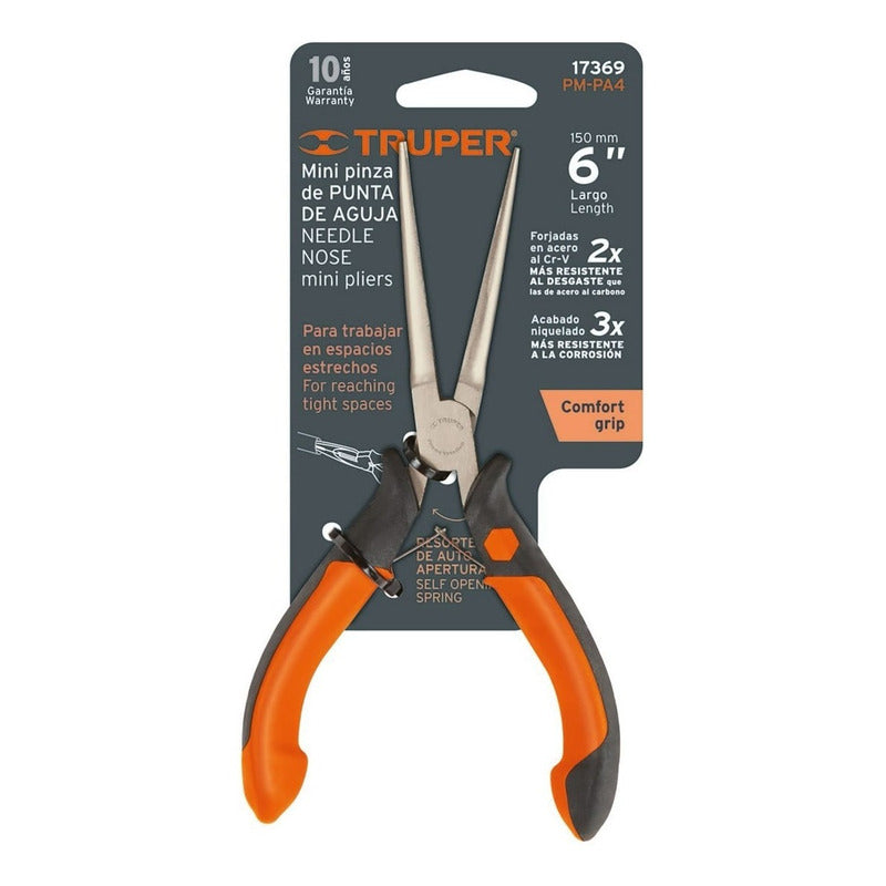 Alicate Mini De Punta De Aguja 6 Pulgadas  Truper