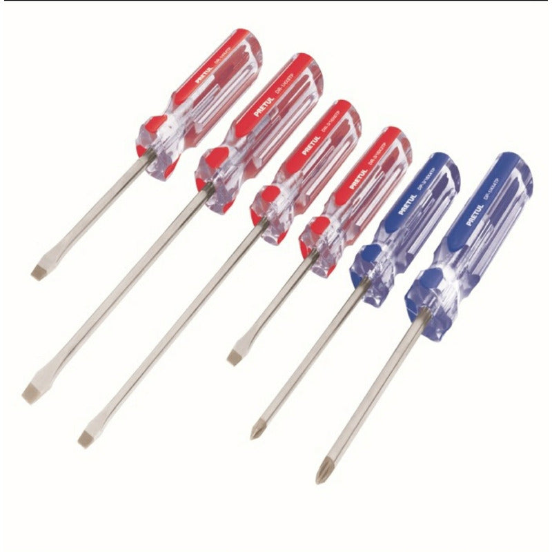 Desarmadores Jgo 6 Pzs Estrellas Y Planos Mango De Pvc