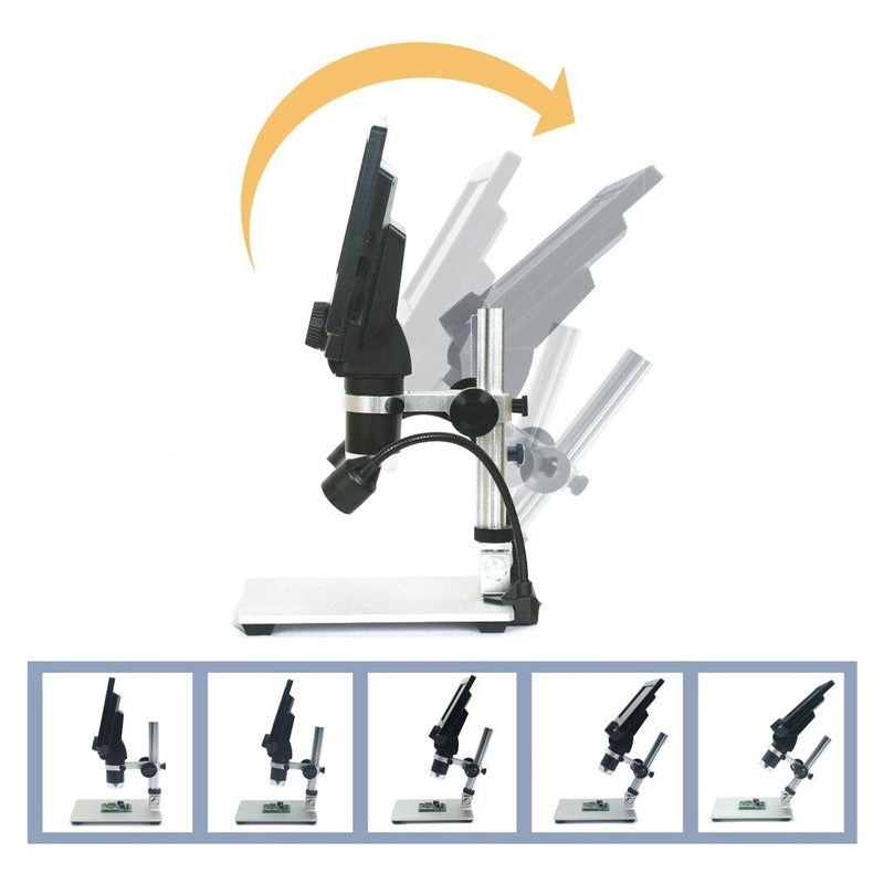 Microscopio Digital 1200x C/ Pantalla Lcd  7 PuLG + Luz Led