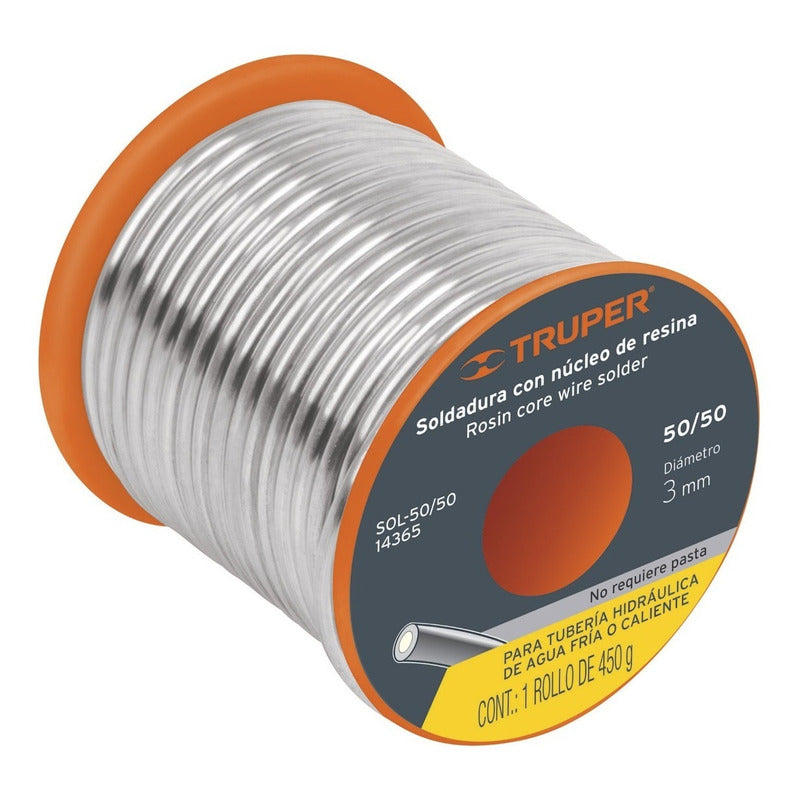Soldadura 3mm Núcleo Resina 50/50 450g Truper