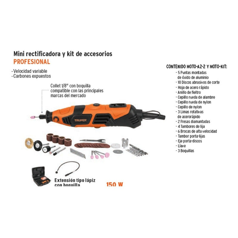 Mini Taladro+ Kit Accesorios+ Maletín 150w