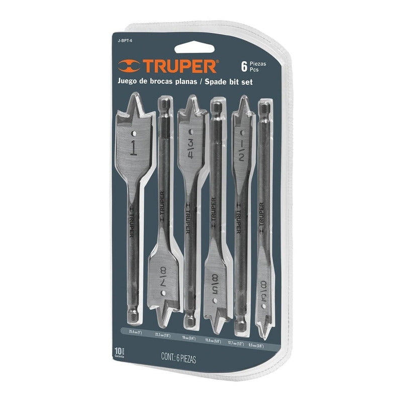 Juego De Brocas Planas De Manita, 6 Piezas, Truper