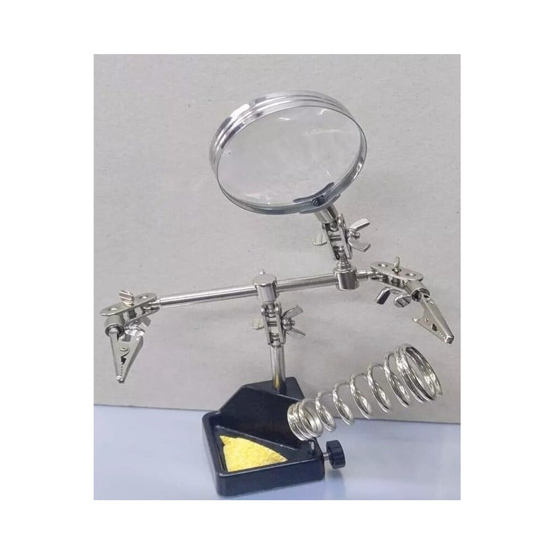Porta Soporte Para Cautin + Lupa Y Cocodrilos