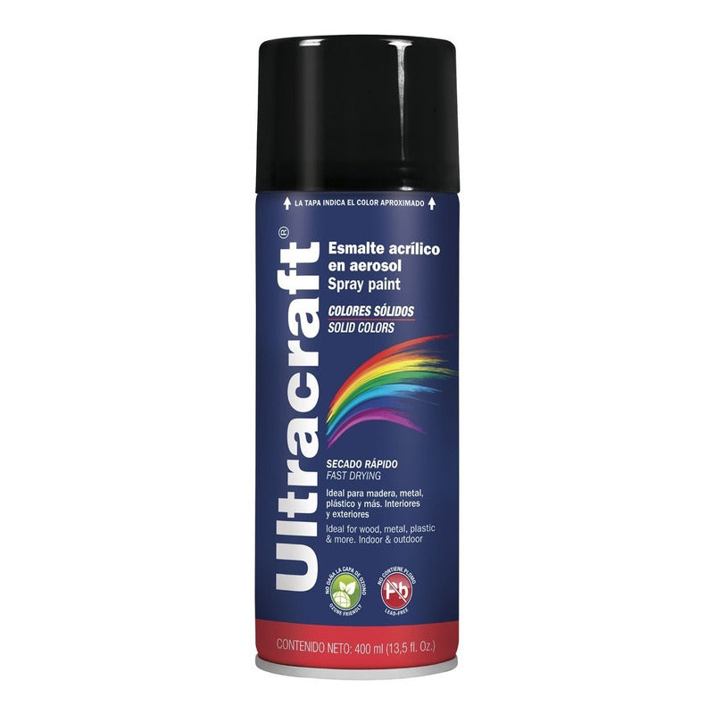 Pintura En Spray Negro Mate, Ultracraf - 40034